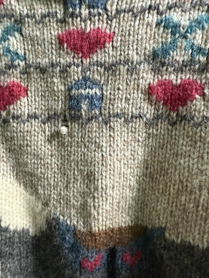 Suéter tejido de lana vintage Eddie Bauer para mujer caballo mecedor talla mediana Foto 4 de 4