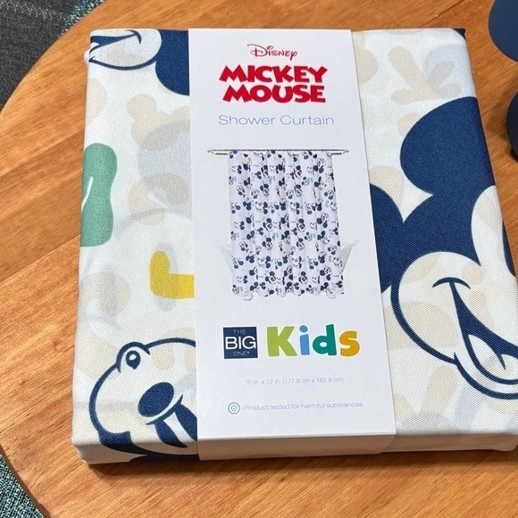 迪士尼米老鼠滑稽面孔浴帘和肥皂分装器70英寸72英寸全新 — 第 4/4 张图片
