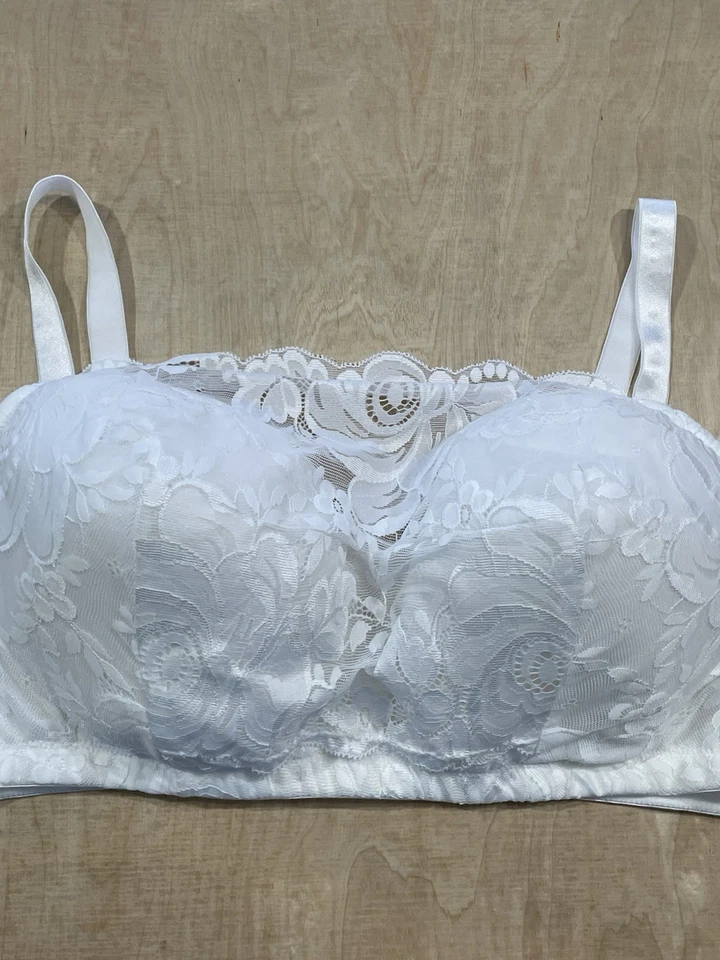 Sutiã cami Comfort Choice renda sem fio gancho traseiro tamanho 40C branco - Imagem 3 de 4