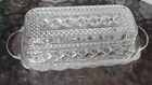 Glass Vintage Anchor Hocking Wexford Pattern butter Dish with Lid Excellent Cond