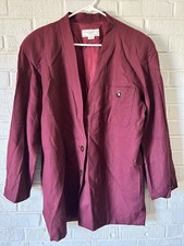 Vintage Christian Dior Separates Wool Blazer Womens 4 Red Shoulder Pads USA Made