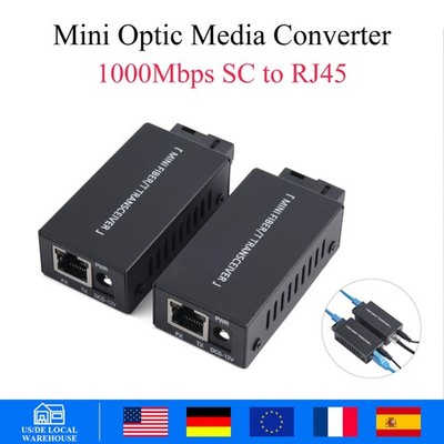 Gigabit Glasfaser Medienkonverter 1000 Mbit/s Ethernet-Switch SC auf RJ45 20km