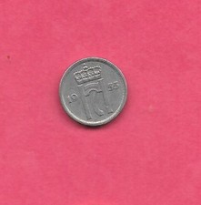 NORWAY KM396 1955 10 ORE VF-VERY FINE-NICE CIRCULATED BRONZE OLD VINTAGE COIN