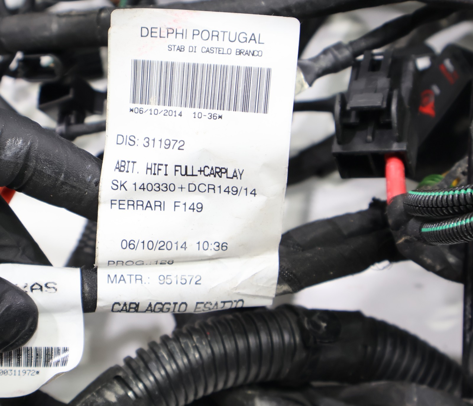 2015 FERRARI CALIFORNIA T MAIN BODY WIRE WIRING HARNESS W/ FUSE BOX OEM