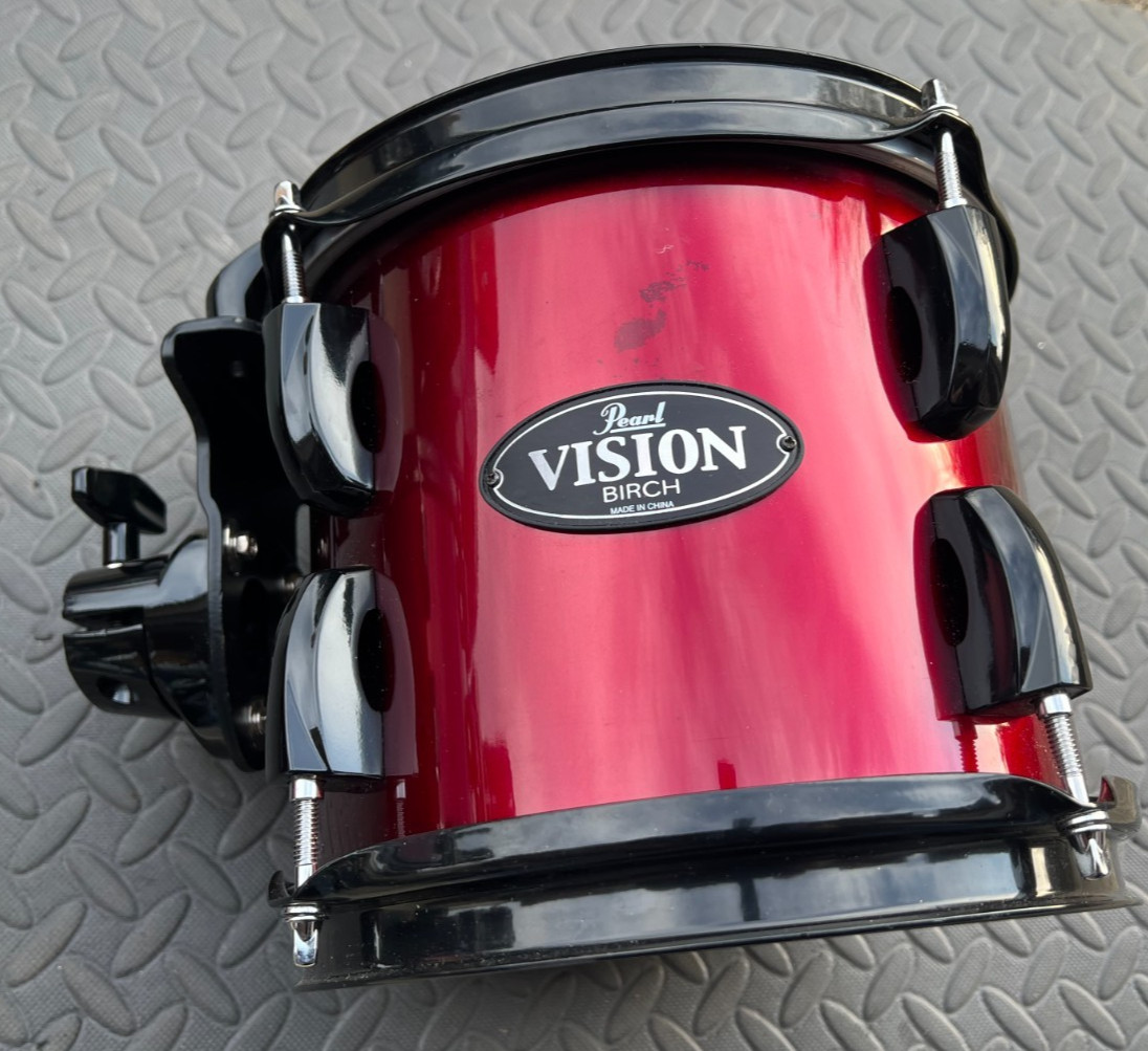 Pearl Vision Birch 8" Mounted Tom-  Wine Red