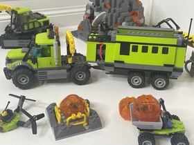 LEGO City Volcano Explorers LOT of 2 Sets Volcano Base 60124 & Helicopter 60123