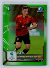 Benat Turrientes 2023 Bowman Chrome UEFA U21 Green Refractor #/199 SN Spain #111