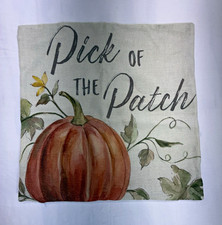 Pick of the Patch Pumpkins Pillow Cover 17x17 Square Beige Zip Closure