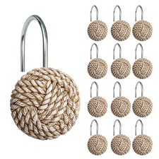 Sunlit Boho Knots Shower Curtain Hooks, Home Decorative Off White