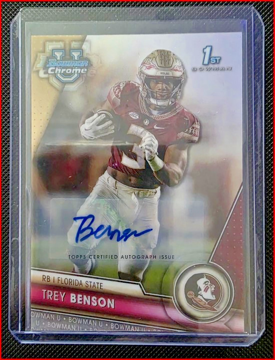 2023 Bowman University Chrome  #5  Trey Benson  Auto