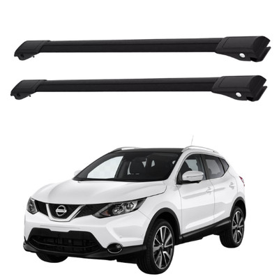 Lockable Roof Rack Cross Bars for Nissan Qashqai J11 2013 2021 2Pcs Black