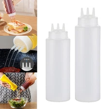 Sauce Bottle 3 Holes Squeeze Bottle Salad Bottle Condiment Dispenser With Scale∂