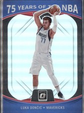 2021-22 Panini Prizm #26 75 Years of the NBA Donruss Optic Luka Doncic Mavericks