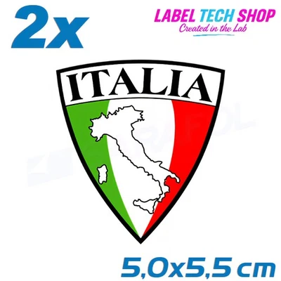 2x Italien/Italia Aufkleber 5×5,5cm Emblem Italien Flagge Adesivo Sticker 001 - Bild 1 von 3
