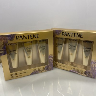 2X Pantene Intensive Hair Treatment Collagen Shots 3 Ct Each