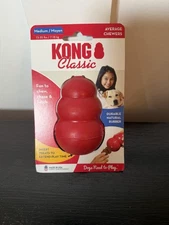 KONG Classic Dog Rubber Treat Stuffable Chew Toy Medium, Red New!