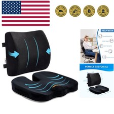 Seat Cushion and Lumbar Support Pillow for Office Chair, Memory Foam Car Seat...