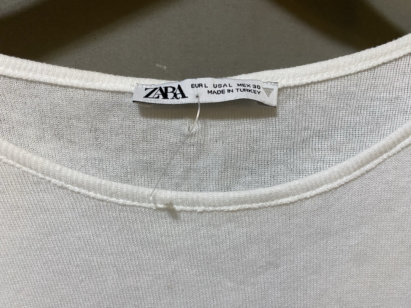 NWOT ZARA Women Sleeveless Layered-Look Faux 2-Piece Knit Top Size L White/Cream thumbnail 4