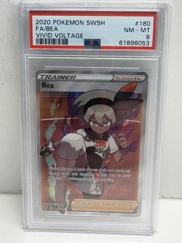 2020 Pokemon SWSH Bea 180/185 Vivid Voltage Full Art Trainer Holo PSA 8 