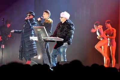 Neil Tennant Chris Lowe of the Pet Shop Boys perform stage with Br- Old Photo 4