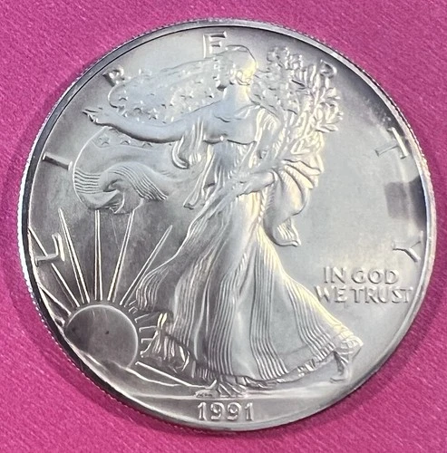 U.S. Mint American Silver Eagle 1991 1 oz .999 Fine Silver Coin