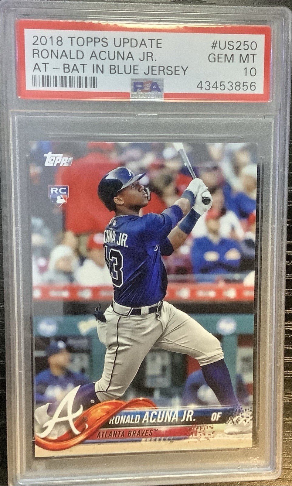 2018 Topps Update Ronald Acuna Jr. At Bat In #US250 PSA 10 Rookie RC