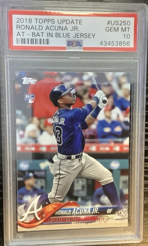 2018 Topps Update Ronald Acuna Jr. At Bat In #US250 PSA 10 Rookie RC