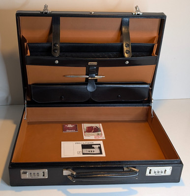 ESQUIRE, vintage Aktenkoffer Outsider 2100, Leder schwarz, West-Germany, ovp
