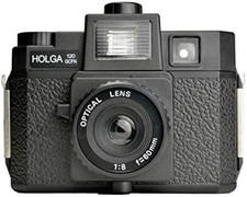 Holga 120GCFN Medium Format Plastic Camera w/ Built-in Flash & Glass Lens, Black