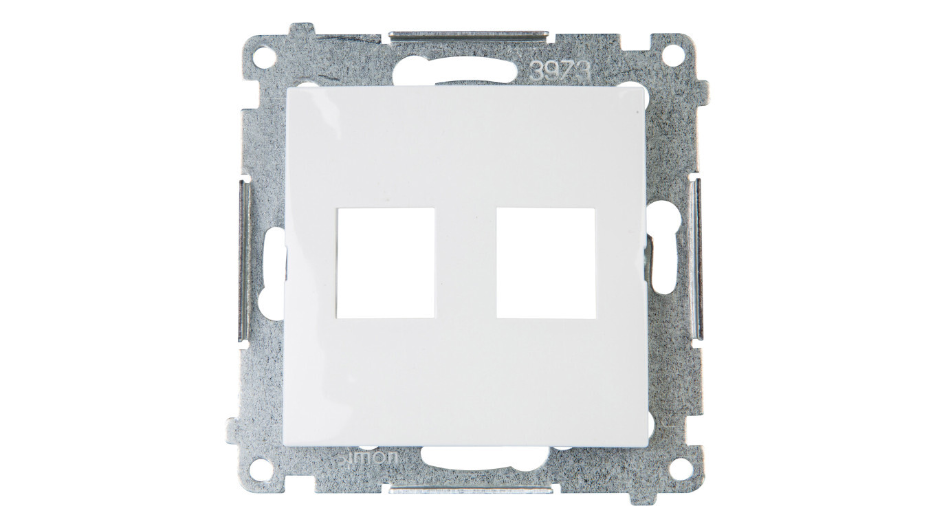 Simon 54 Cover for double telecommunication socket 2xRJ Keystone flat whi /T2UK