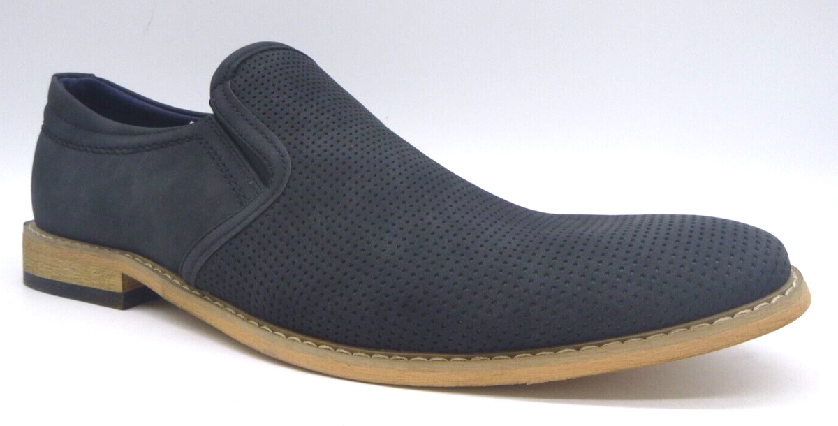 Xray Mens Black Casual or Dress Slip On Vegan Leather Loafers Shoes Xray Shoes Mens 8 Slip On Penny Loafers Black Faux Leather  main image 3