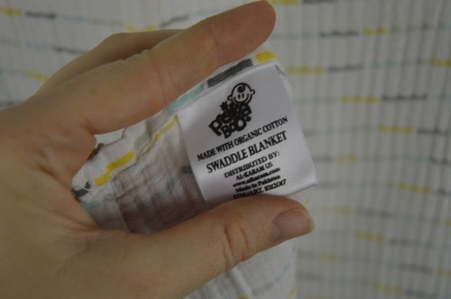 Peek A Boo Yellow White Gray Stripes Baby Swaddle Blanket Muslin Organic Cotton - Picture 7 of 7