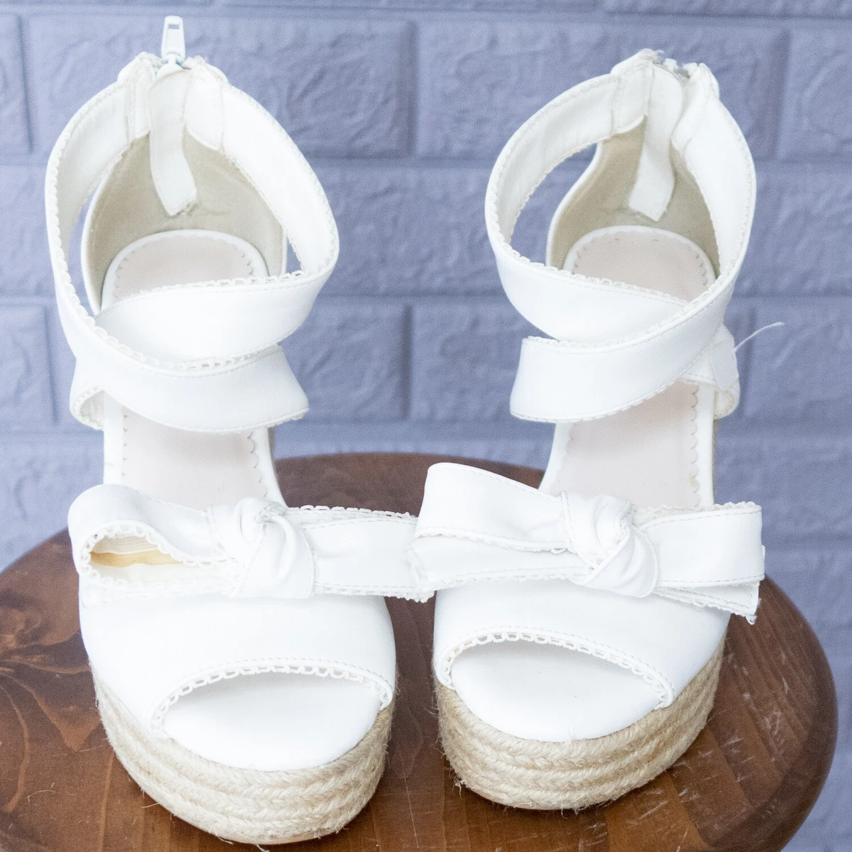 White wedge hotsell strappy sandals