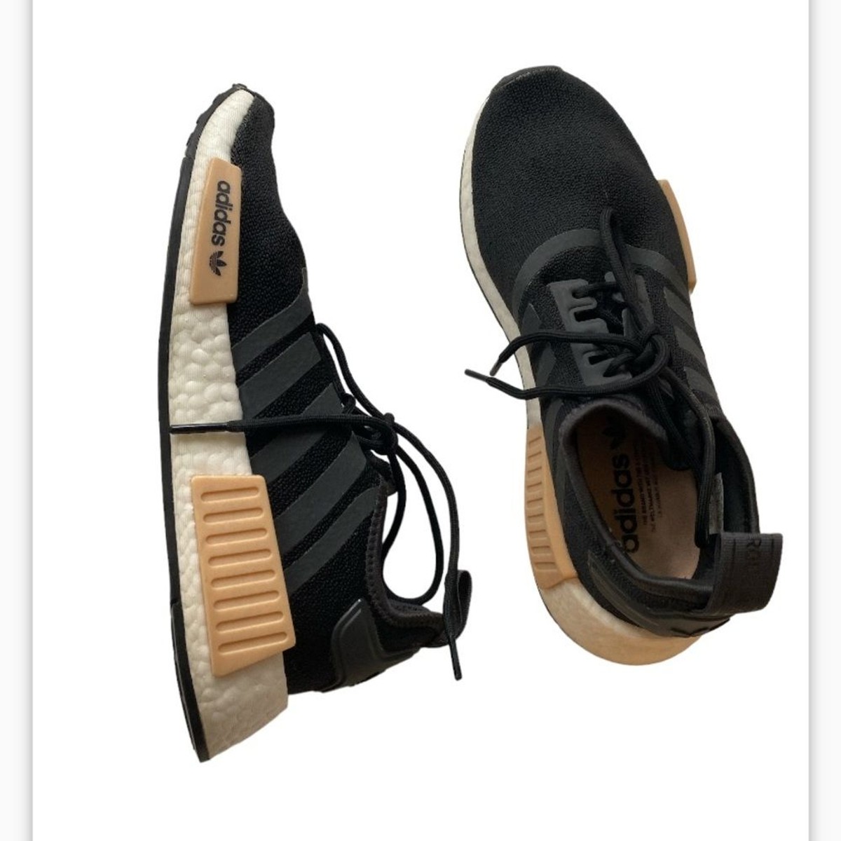 Adidas Women's NMD_R1 Carbon Black / Beige / White size 8.5