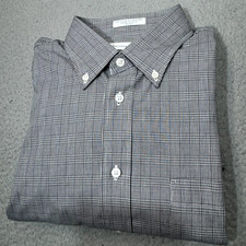 Vintage Christian Dior Shirt Men 16 Glen Check Button 80s Casual USA NOS NWT