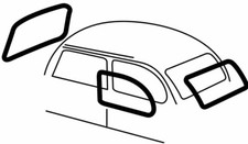 Empi 3586 Cal-look 4 Pc Window Kit 1958-1964 Standard Bug Beetle Vw Oval Baja