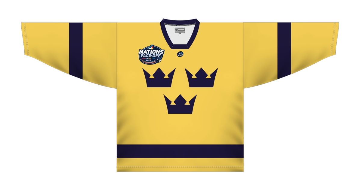 Team Sweden Nations Tournament Yellow Ice Hockey Jersey Custom Name and  Number - Main Image