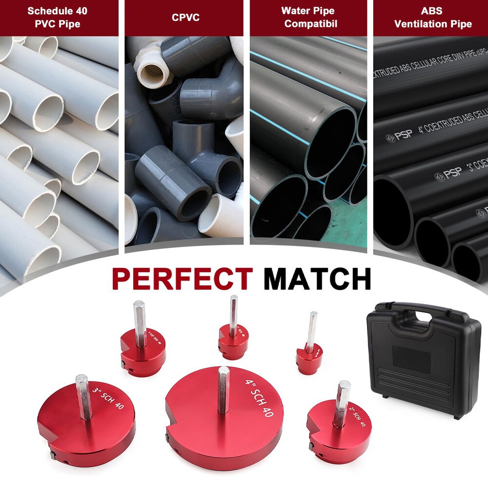 6xFor PPRK6 Plastic Pipe Fitting Reamer Kit for 1/2" Drills PVC Pipe