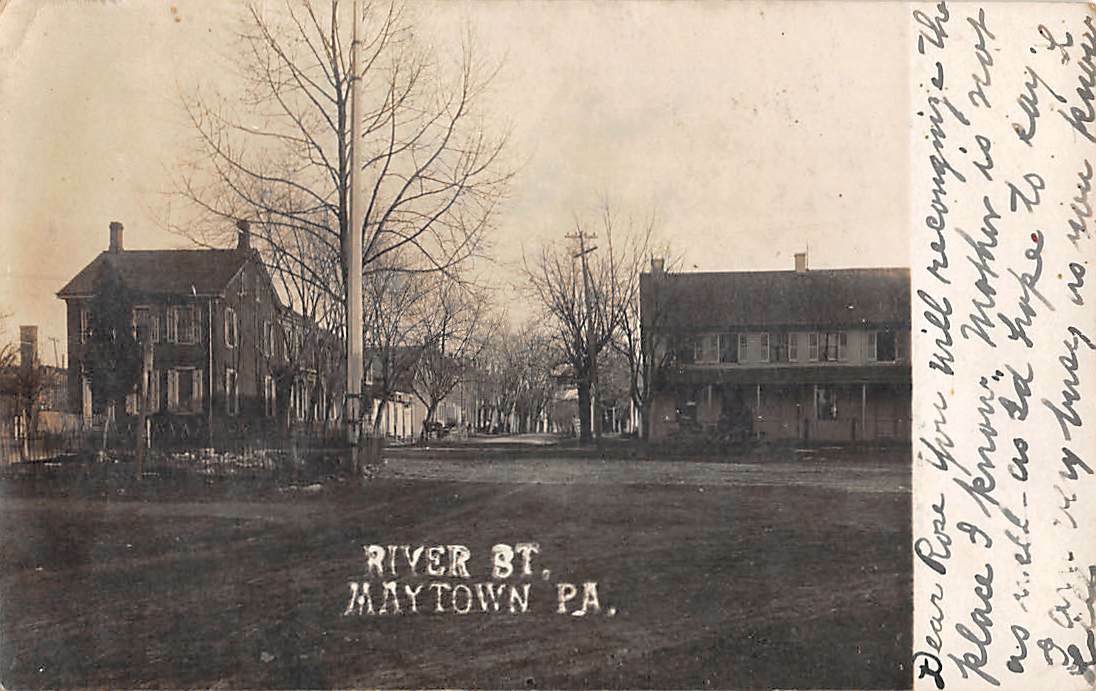 MAYTOWN, LANCASTER COUNTY, PA, RIVER STREET, HOMES, REAL PHOTO PC used