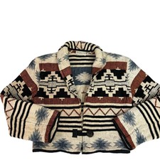 Flashback Vintage Aztec Bolero Jacket 90s Size Medium Western Southwest Neutrals