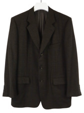 CORNELIANI Vogue Blazer Men's EU 54R Wool Single Breasted Plaid Brown