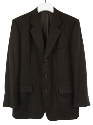 Corneliani Vogue Blazer Herren (Eu) 54R Wolle Einreihig Kariert Brown