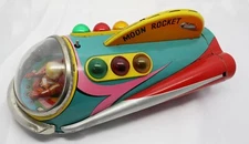 Vintage Moon Rocket Space Ship 3304 Modern Toys Tin Toy Made in Japan