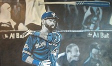 FLIP THIS Jose Bautista Toronto Blue Jays baseball art original 30x48in painting
