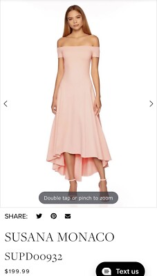 Susana Monaco Off Shoulder High Low Ponte Dress in Peach Size XS