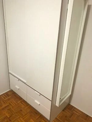 Ikea Trysil Wardrobe White With Wood Grain Wardrobes