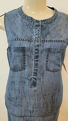 athleta denim dress Athleta Denim Dress Women's size XXS Blue Long sleeve button up Pockets