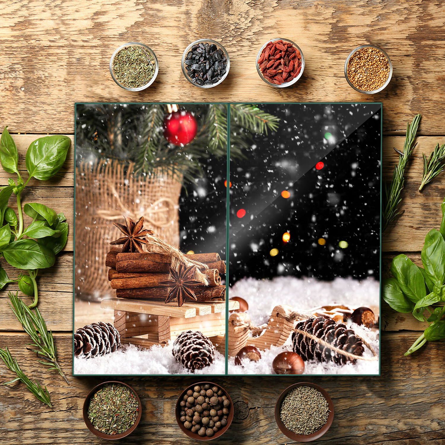 Herdabdeckplatte 2-teilig Süßigkeiten Design - Ceranfeld Abdeckung Aus Glas