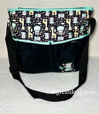 Baby Boom Baby Diaper Bag Monkey Black Teal Adjustable Strap Medium Safari