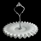 vintage fenton silver crest milk glass Tidbit Tray 6” SHIPS FREE